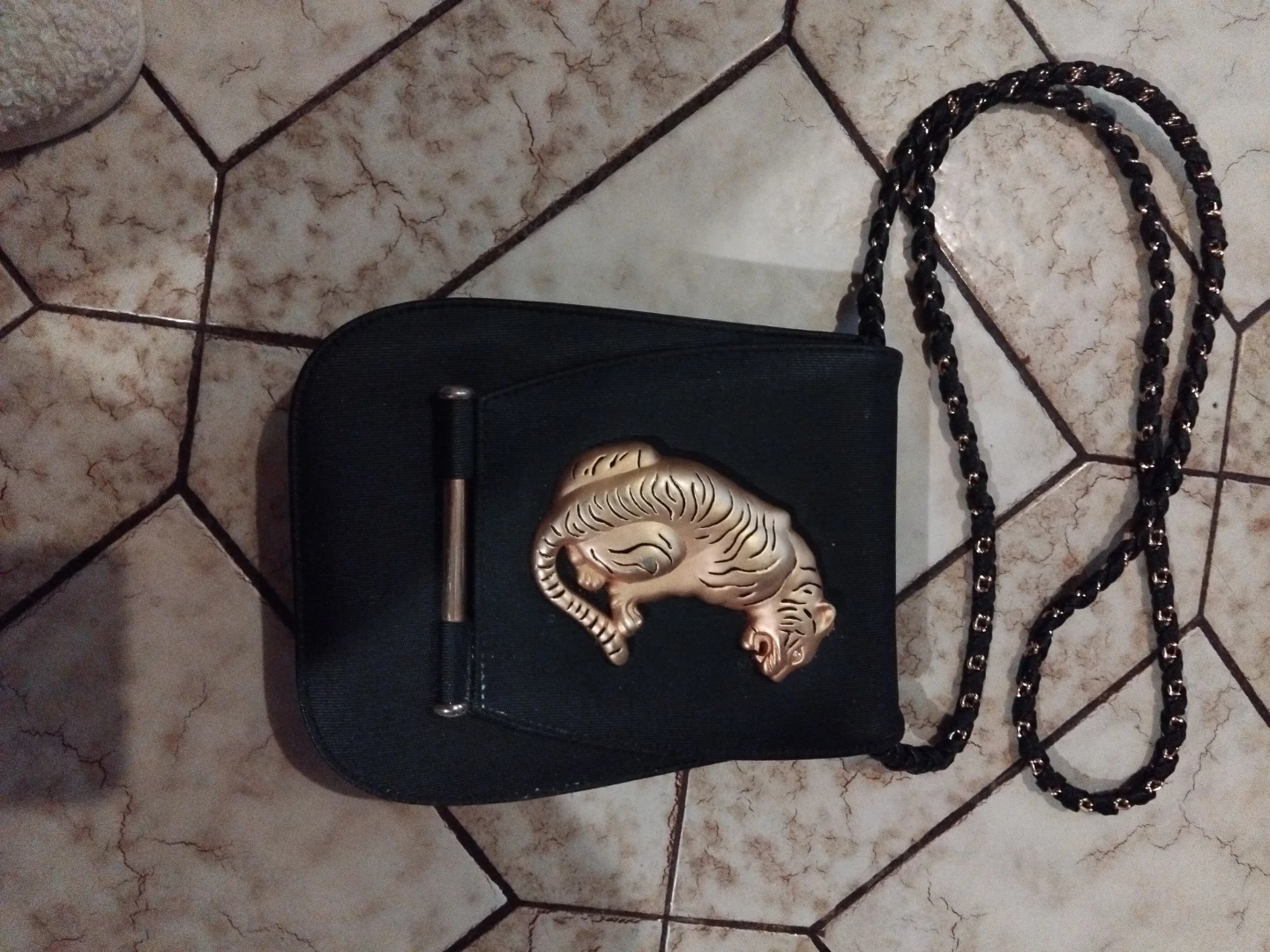Black Tiger Design Shoulder Bag