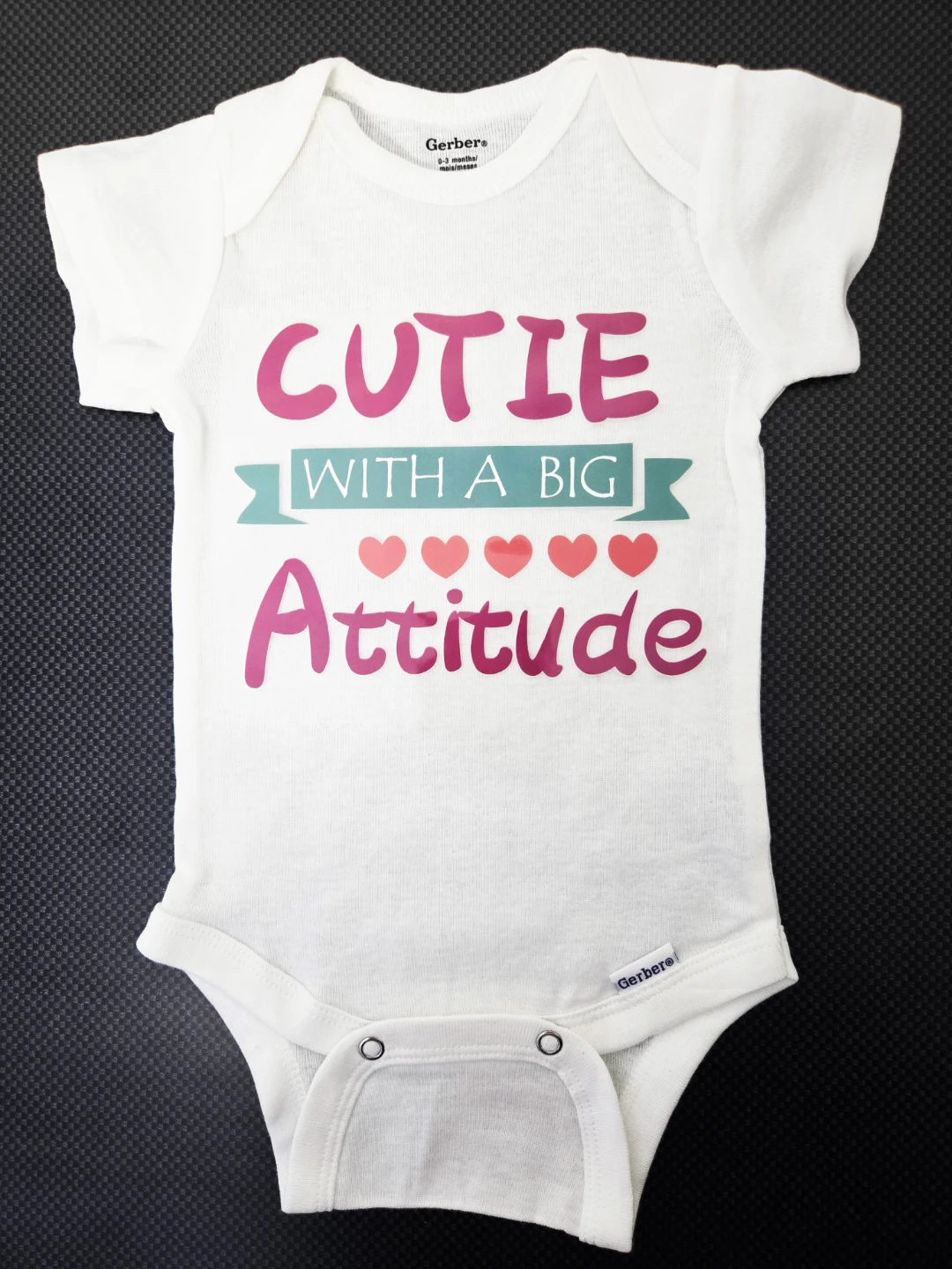 Custom Onesie - 0-3 Months - Cutie with a Big Attitude
