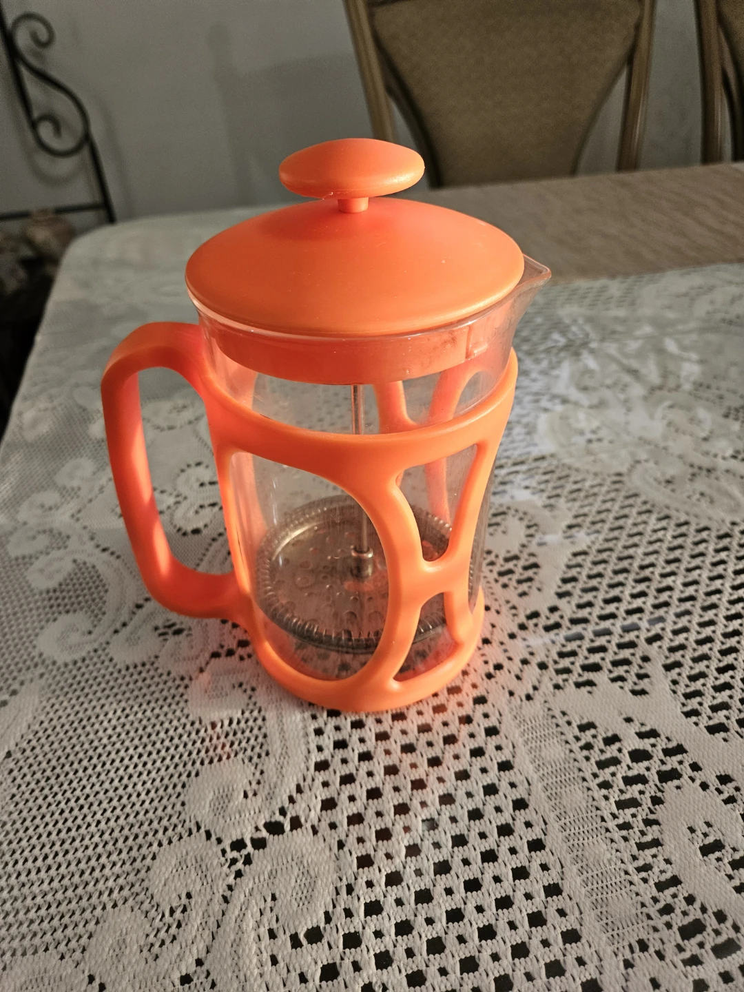 Orange French Press Coffee Maker