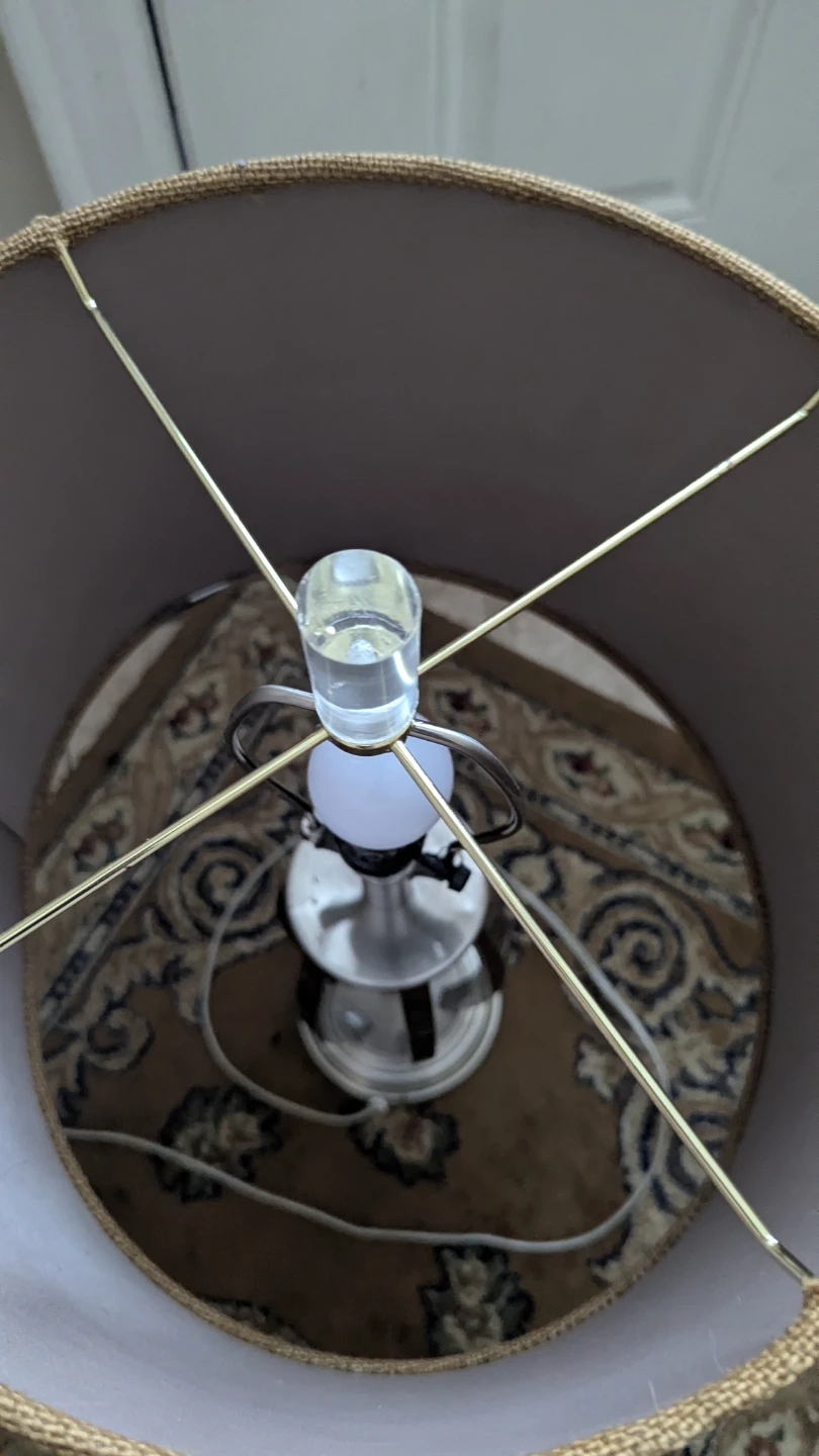 Set of 2 Metal Table Lamps with Tan Fabric Shades - photo 4