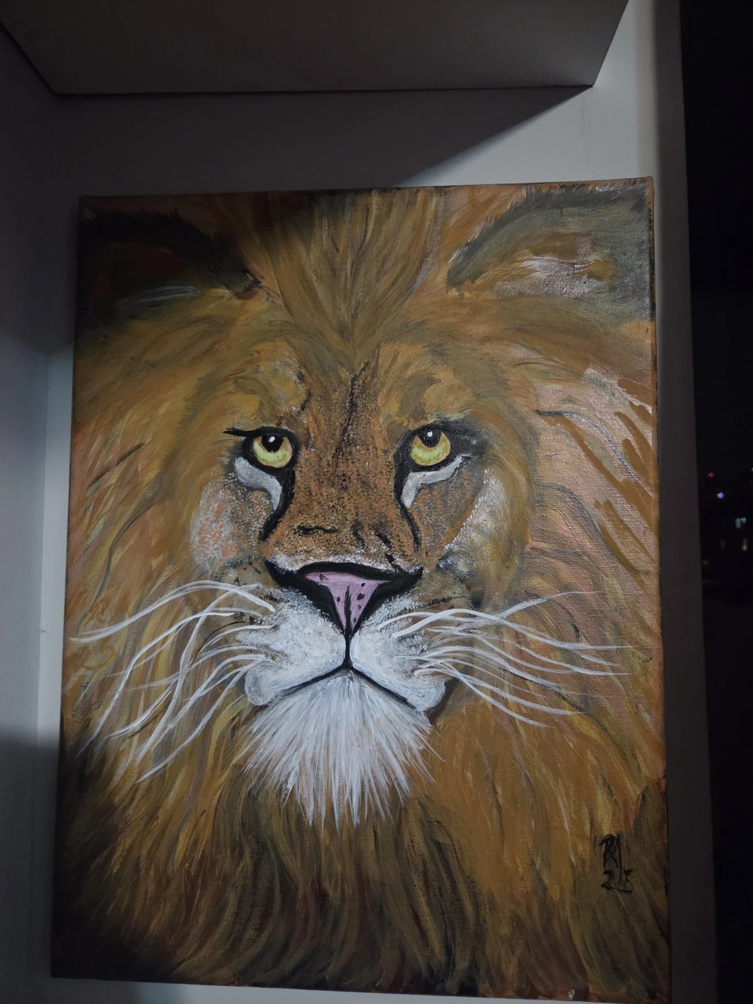 Lion hand painted canva - photo 2