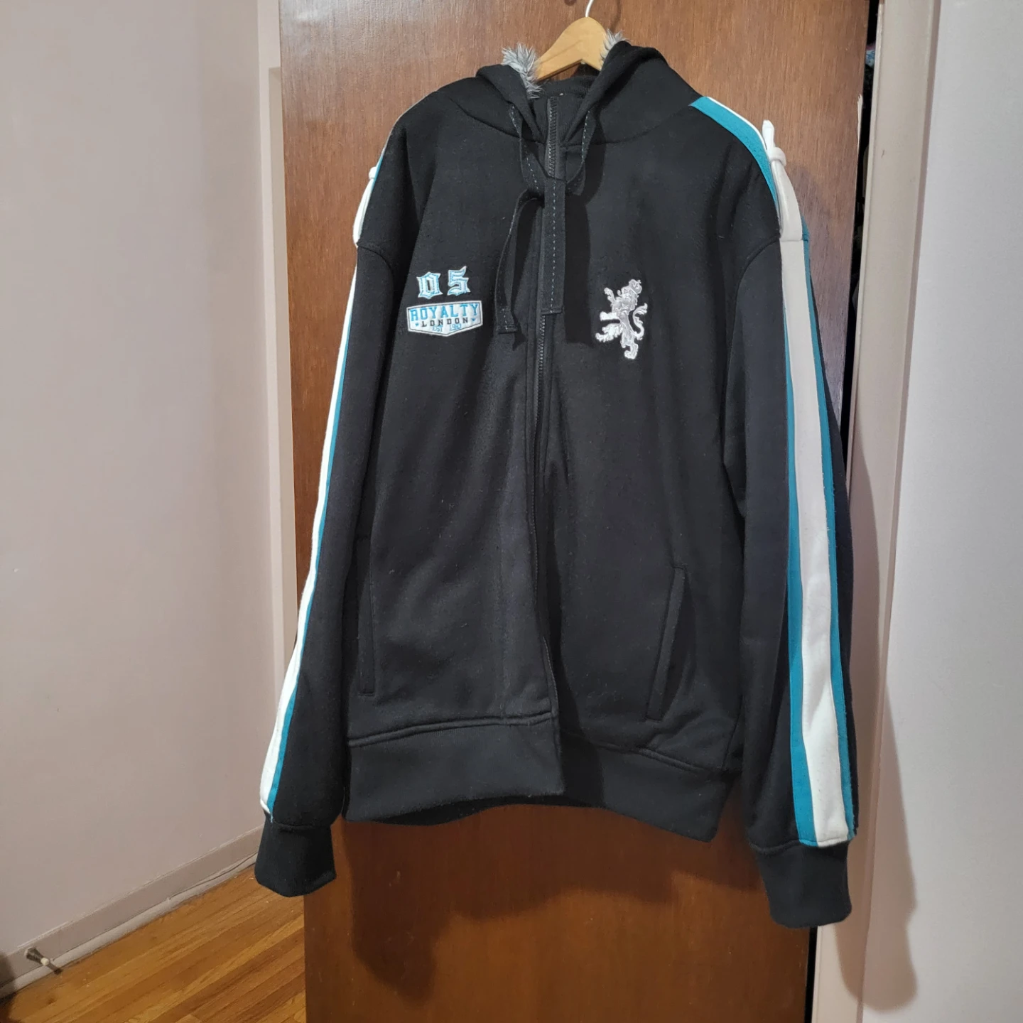 Royalty London Black Zip-Up Hoodie