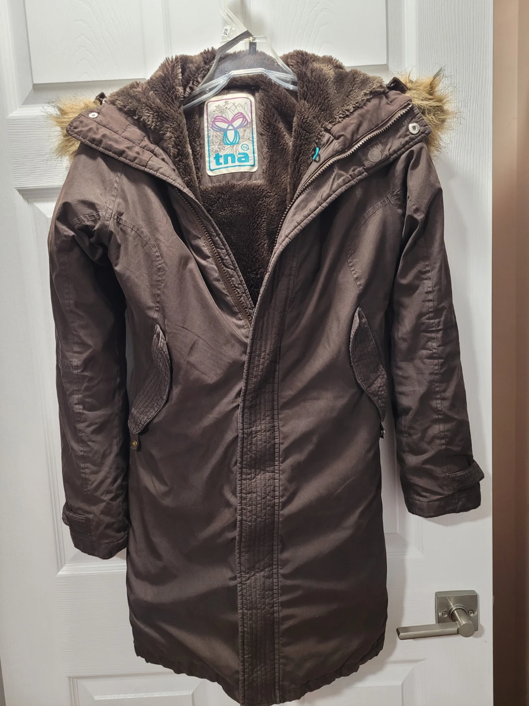 TNA Brown Winter Parka, Size Small - photo 2