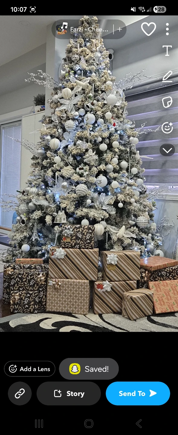 Artificial 9ft flocked Christmas Tree