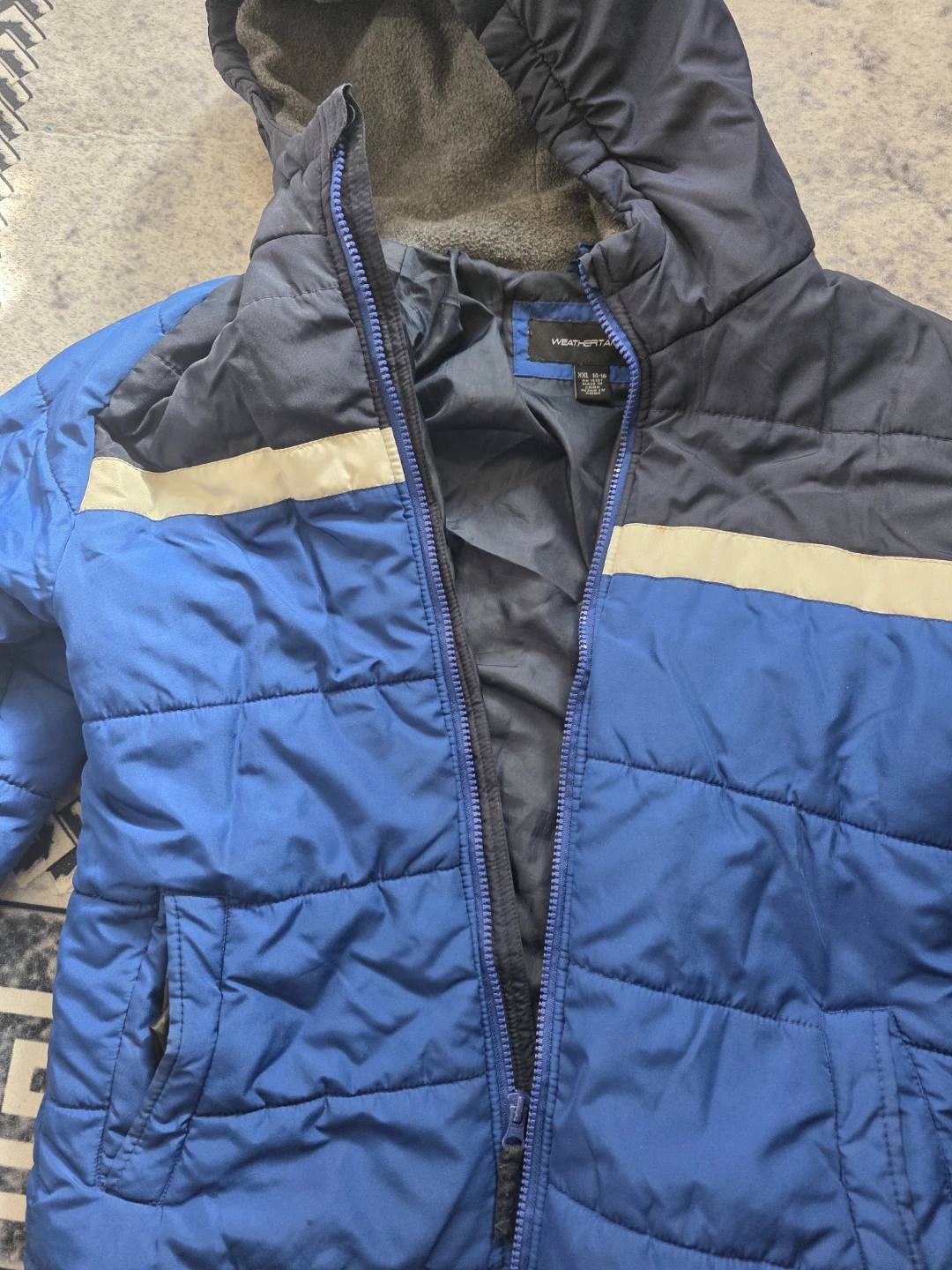 Weatherproof XXL (14-16) Blue/Gray Puffer Jacket