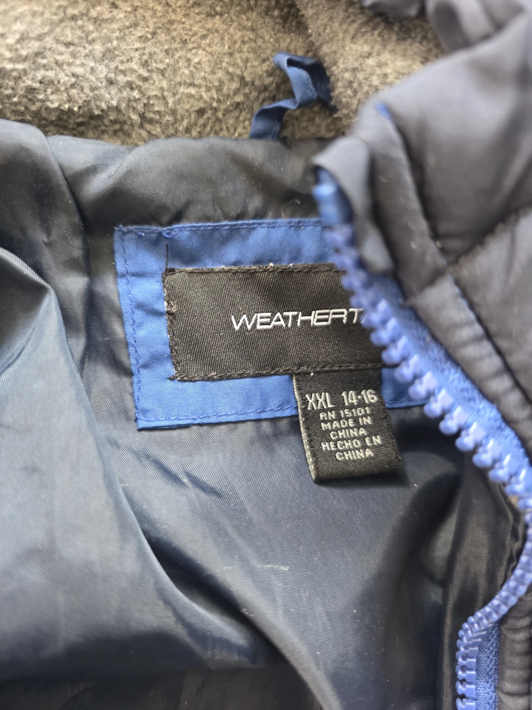 Weatherproof XXL (14-16) Blue/Gray Puffer Jacket - photo 2