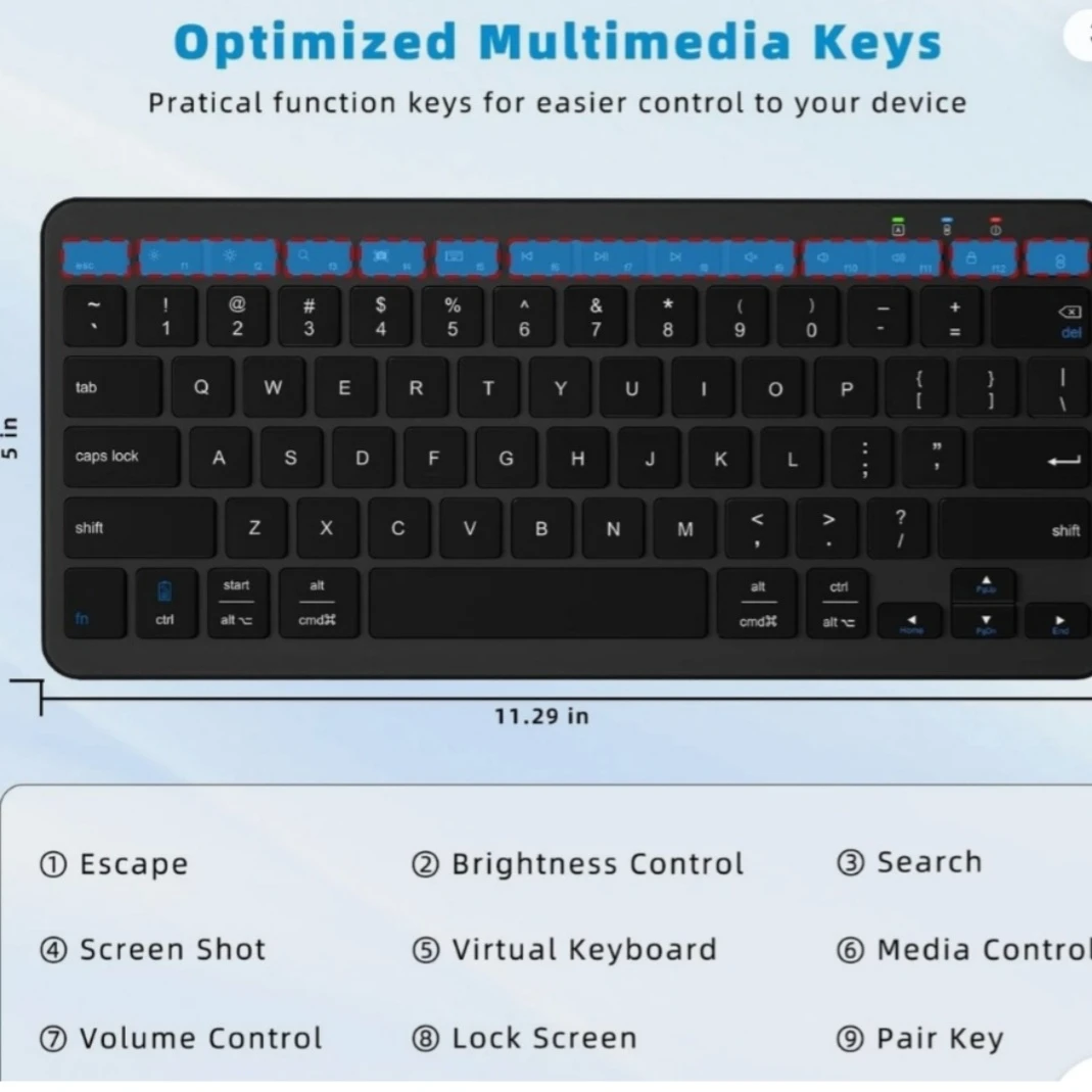 Black Mini Wireless Keyboard - photo 5