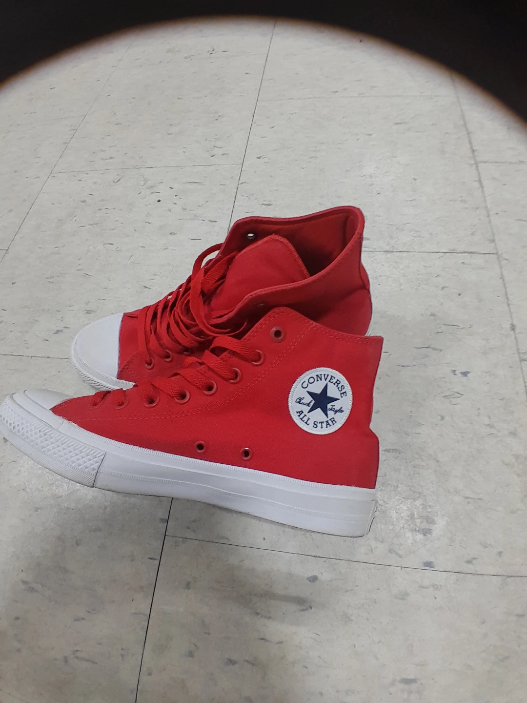 Red Converse All Star High Tops Size 8 - photo 3