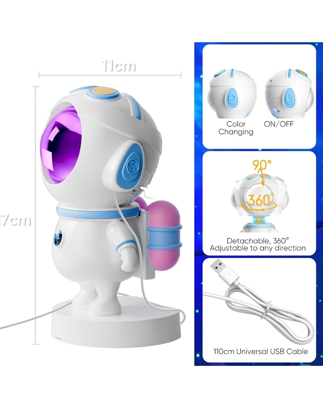 Astronaut Star Projector Night Light - photo 2