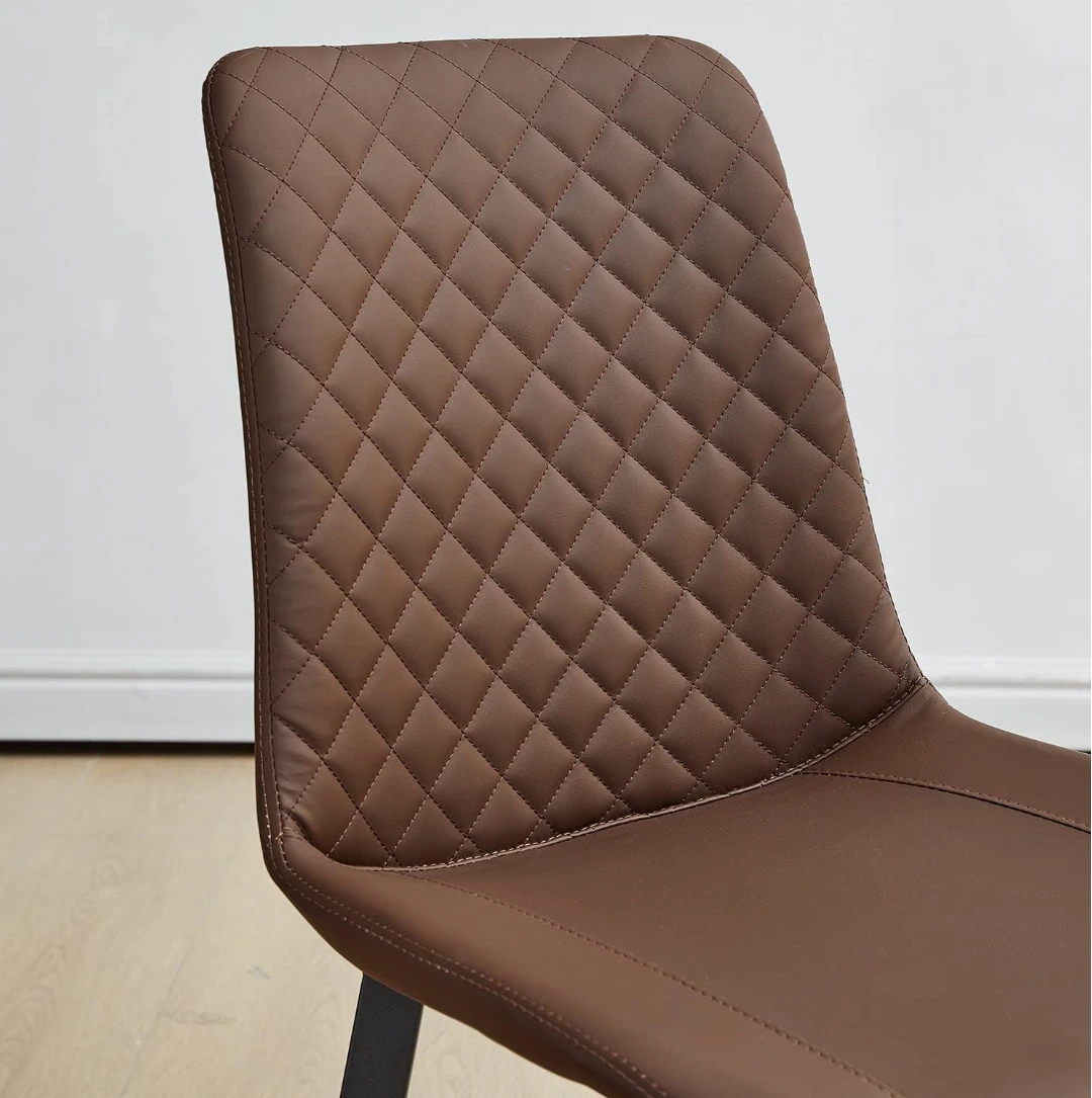 Brown Faux Leather Dining Chair - Set of 4 - photo 4