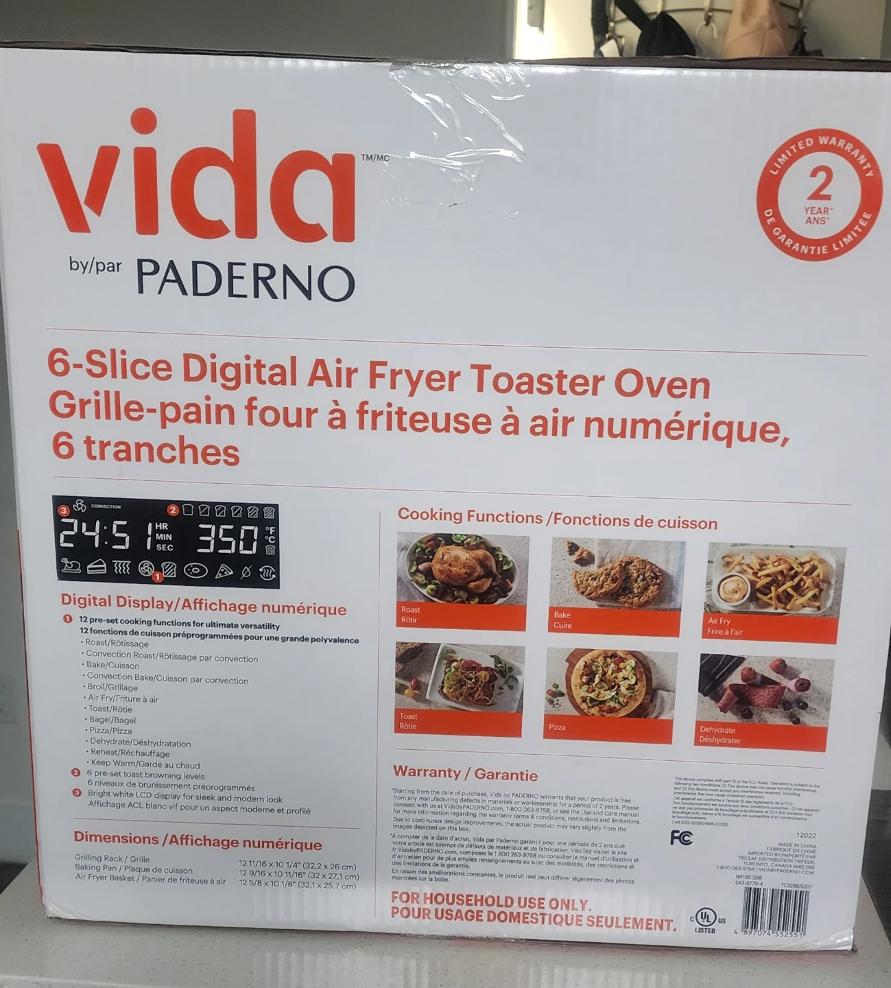 Vida by Paderno 6-Slice Digital Air Fryer Toaster Oven - photo 4