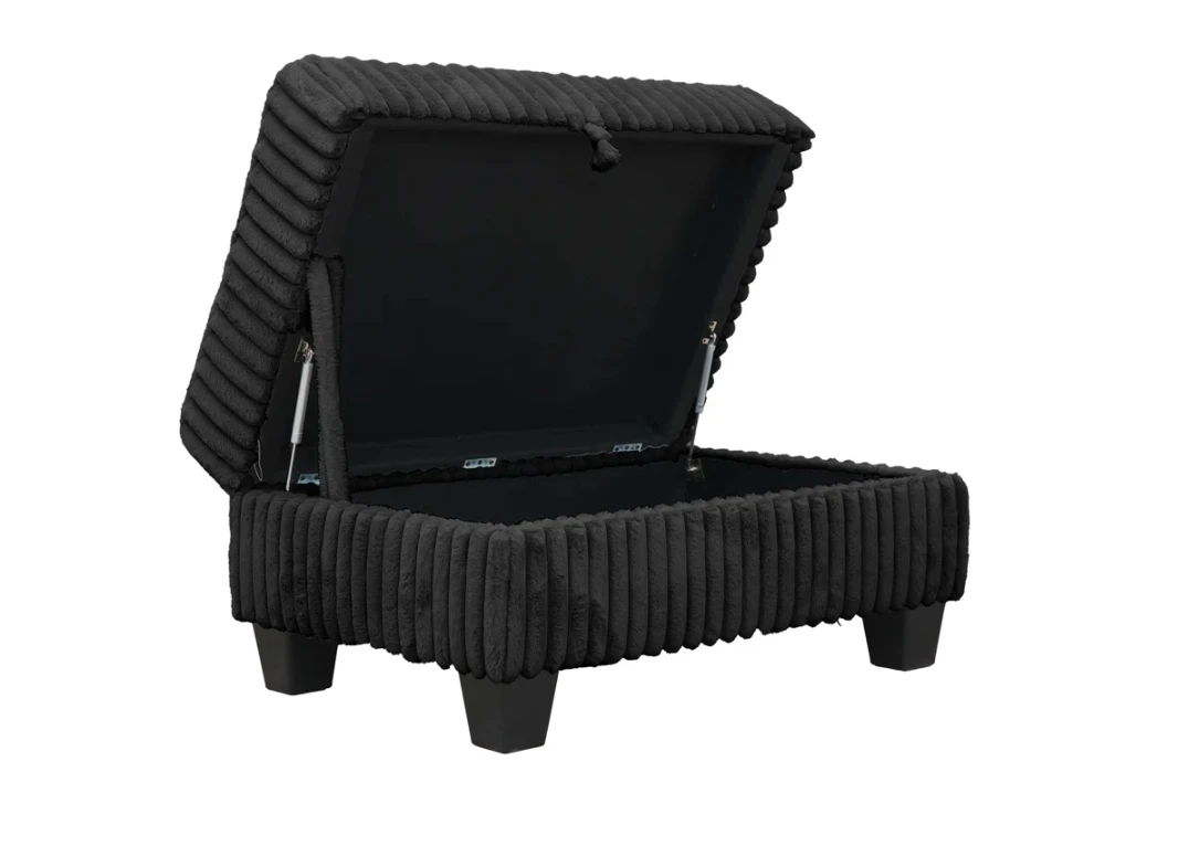 Black Vega Storage Ottoman