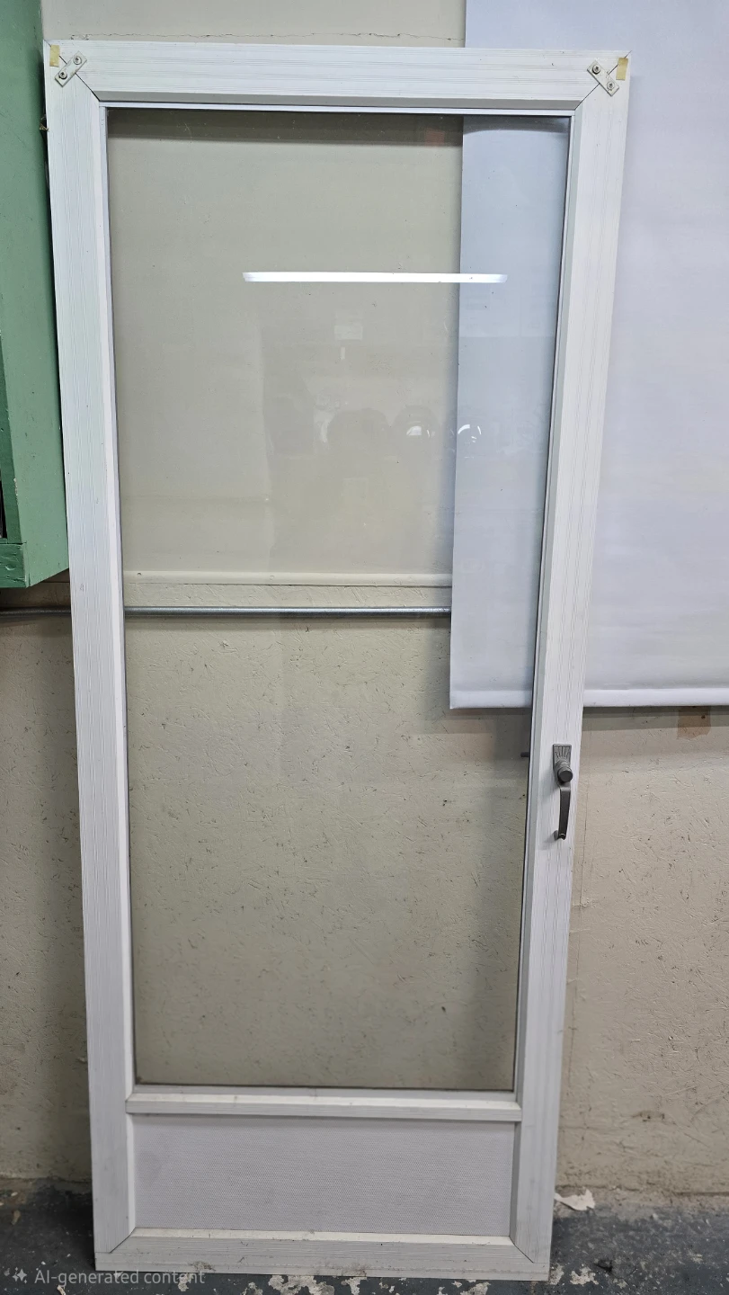 White Framed Screen Door - 208 by 85 cms /  82 by 33.5 inchs