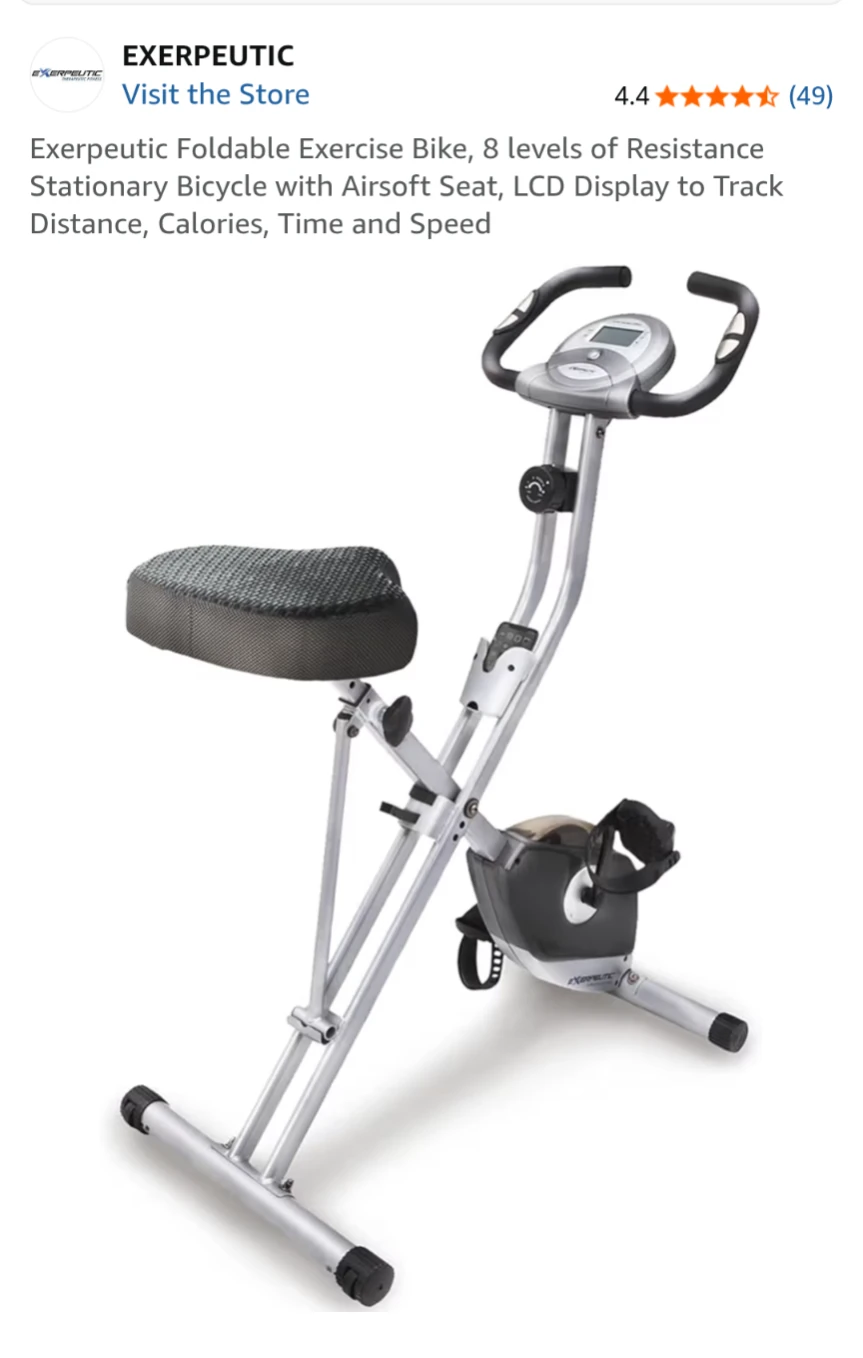Exerpeutic Foldable Exercise Bike