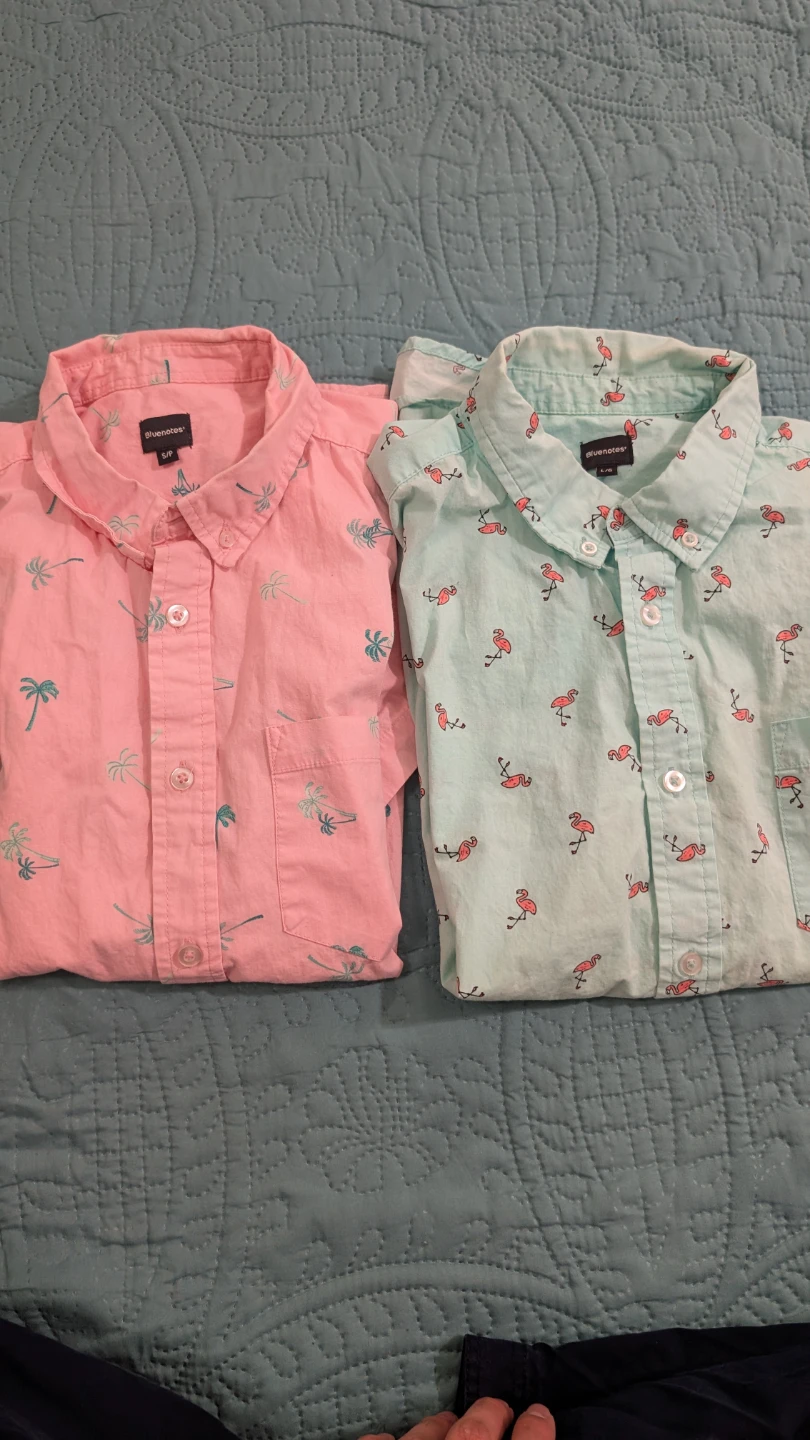 Bluenotes Pink Palm Tree Button-Up Shirt