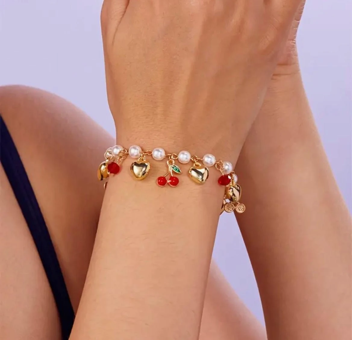 Bracelet - Hearts, Pearls, Cherries 🍒✨️✨️✨️ - photo 2
