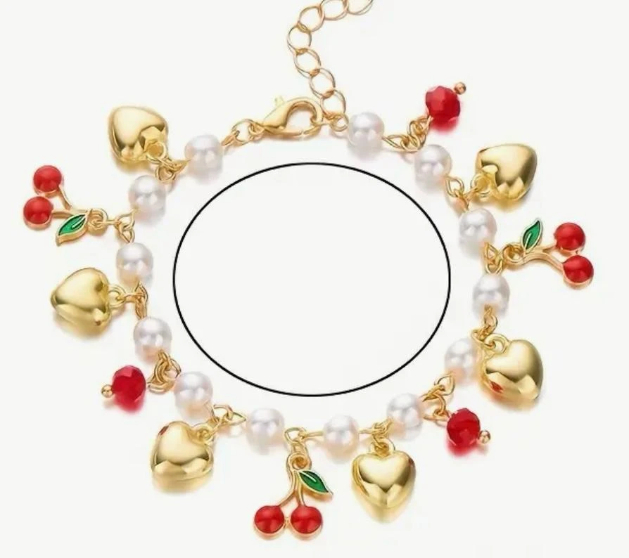 Bracelet - Hearts, Pearls, Cherries 🍒✨️✨️✨️ - photo 3