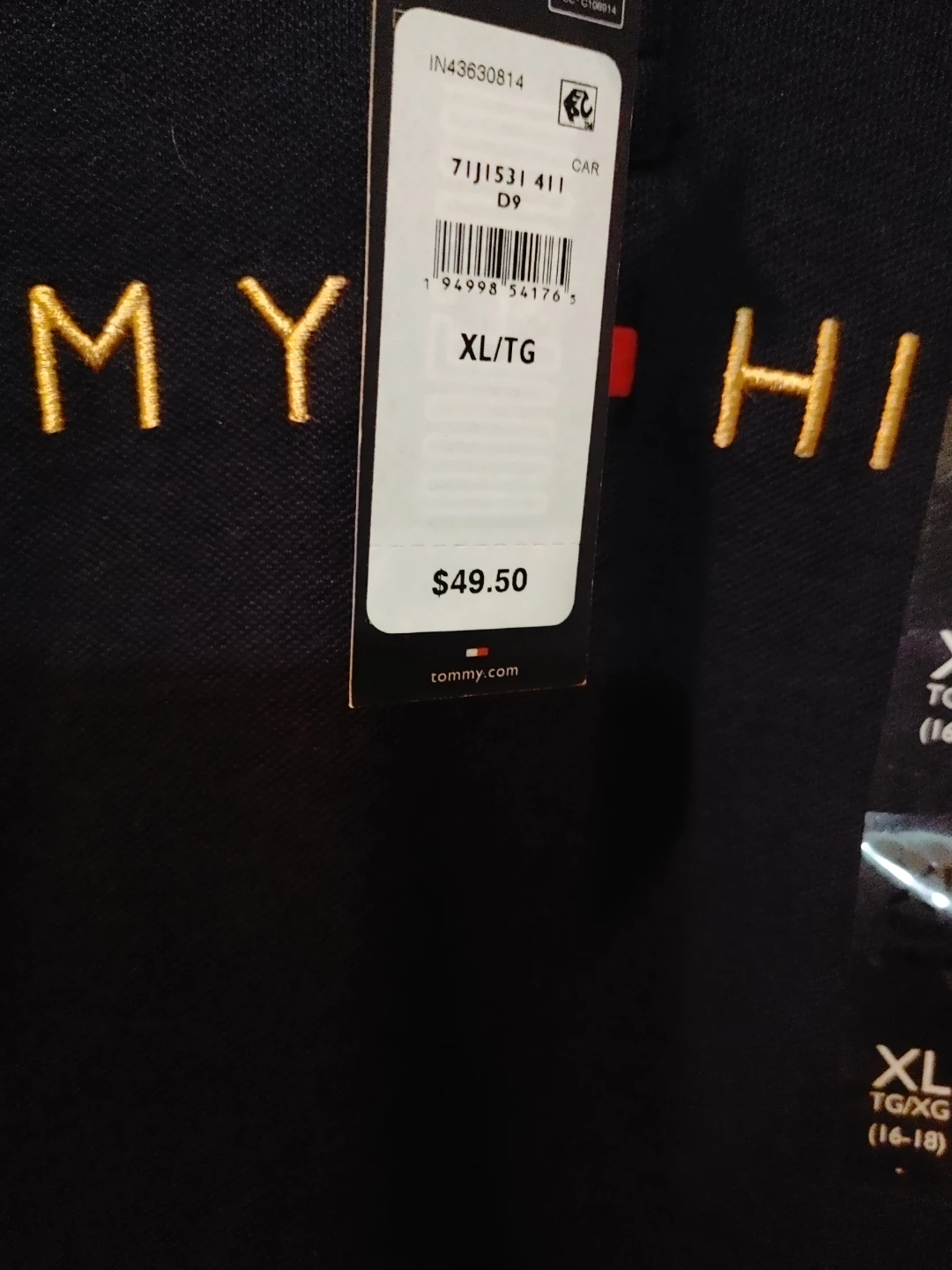 Tommy Hilfiger XL Navy Blue Long Sleeve Polo - New - photo 2