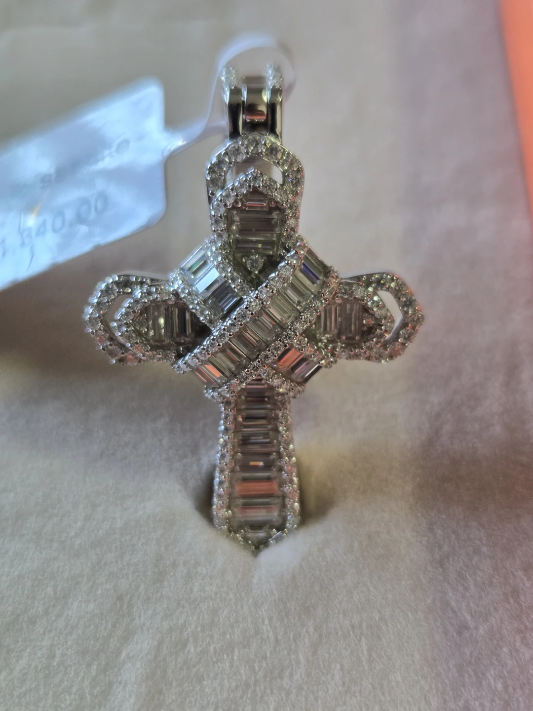 Moissanite Cross Pendant 2.54carats - photo 2