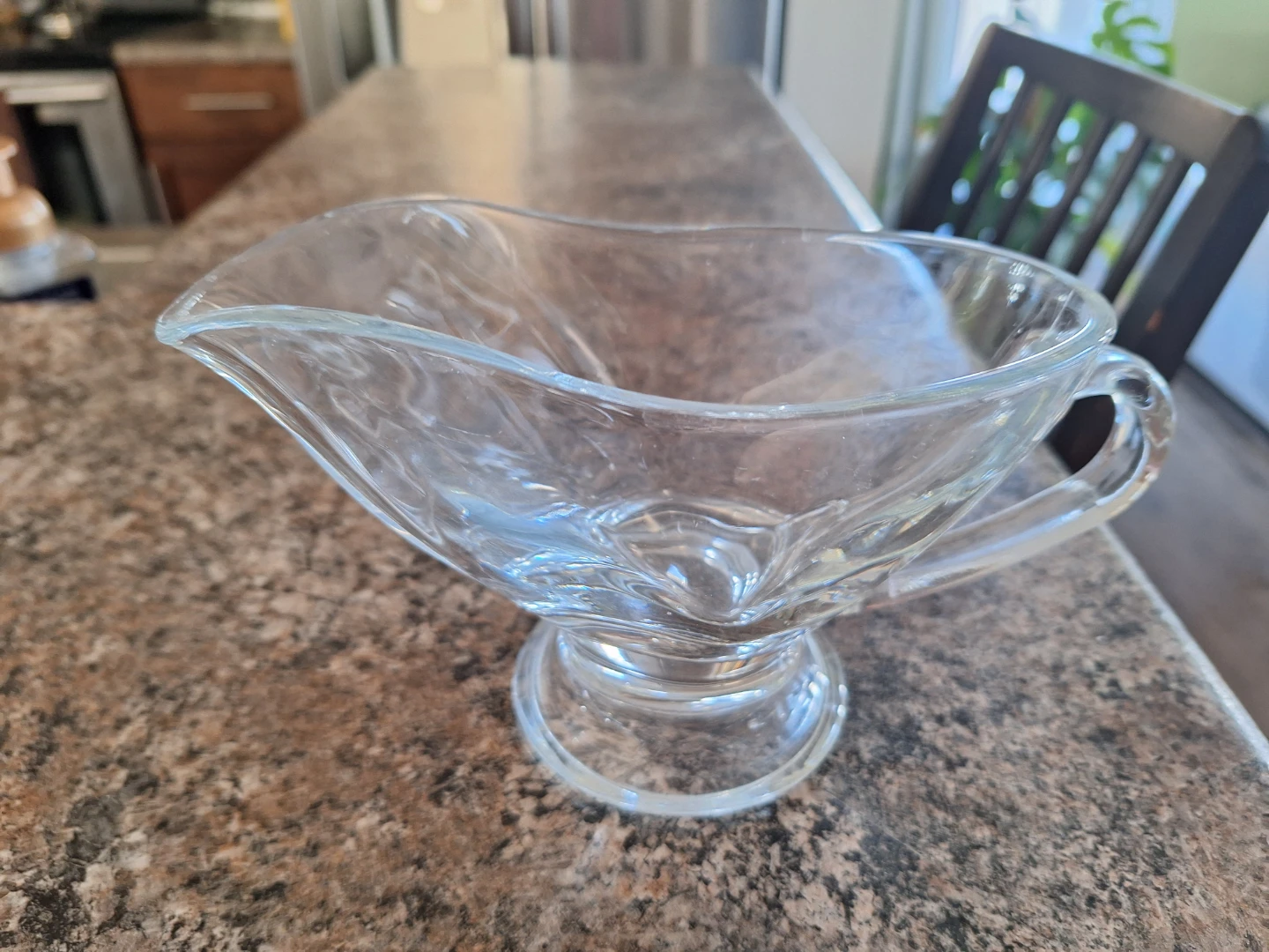 Clear Glass Gravy Boat