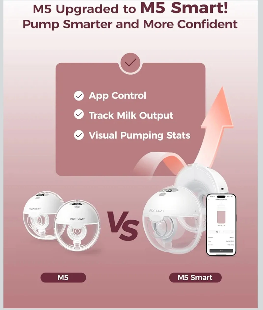 Momcozy M5 Smart Wearable Breast Pump - photo 2
