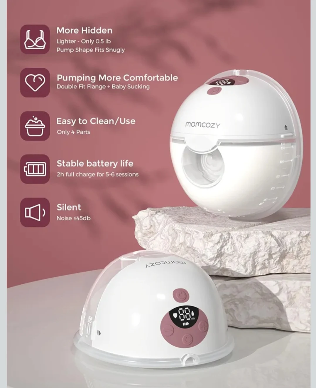 Momcozy M5 Smart Wearable Breast Pump - photo 4