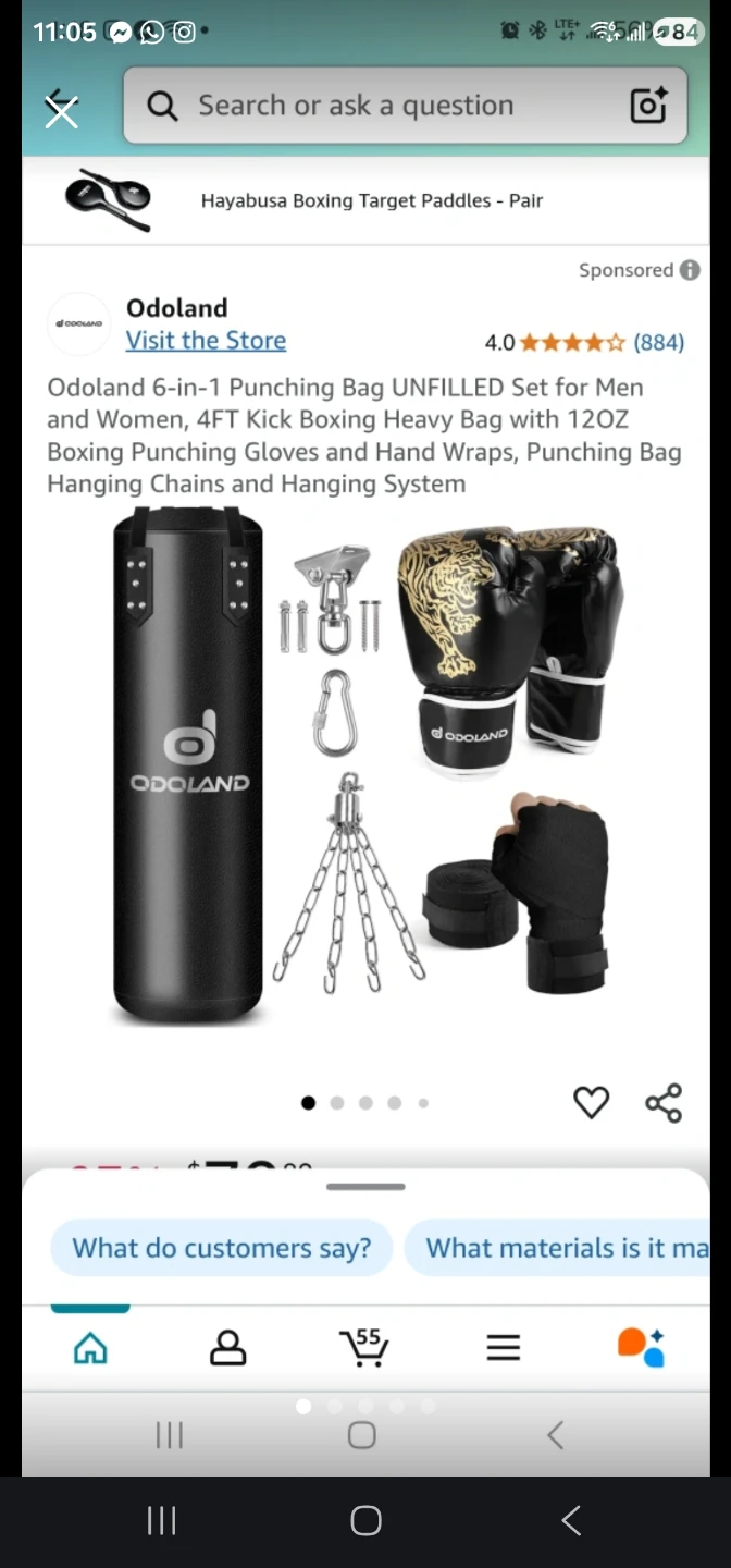 New Odoland 6-in-1 Unfilled Punching Bag Set - photo 2