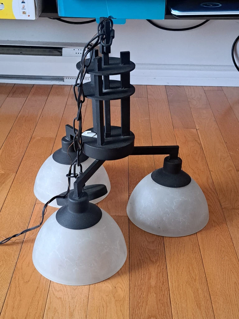 3-Light Matte Black Chandelier - photo 3