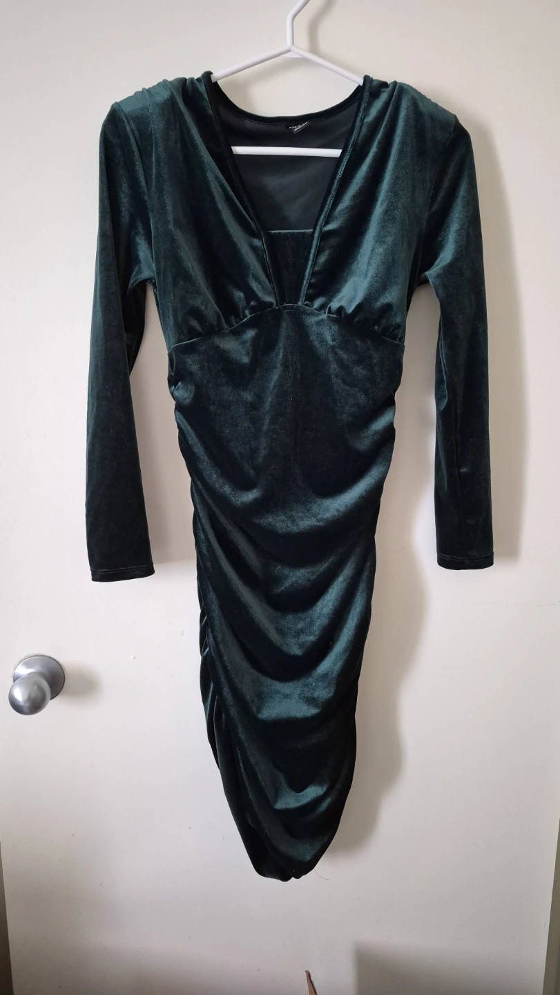 Shein Velvet Green Dress - Size S