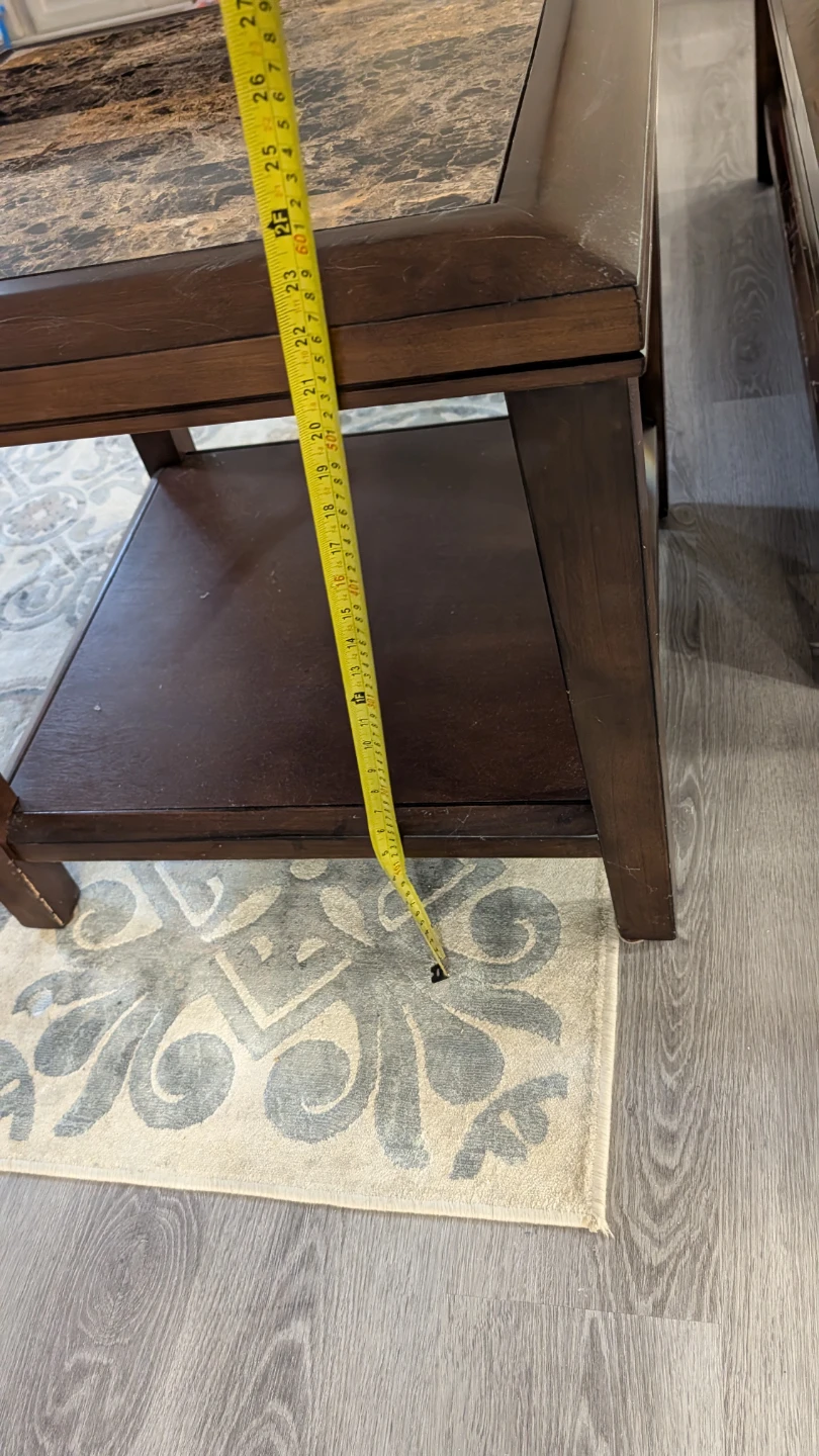 Coffee and Side Tables - Brown with faux Marble Top - photo 4