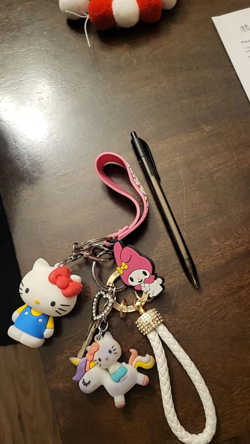 Kawaii Charm Keychain Set with Hello Kitty and Friends