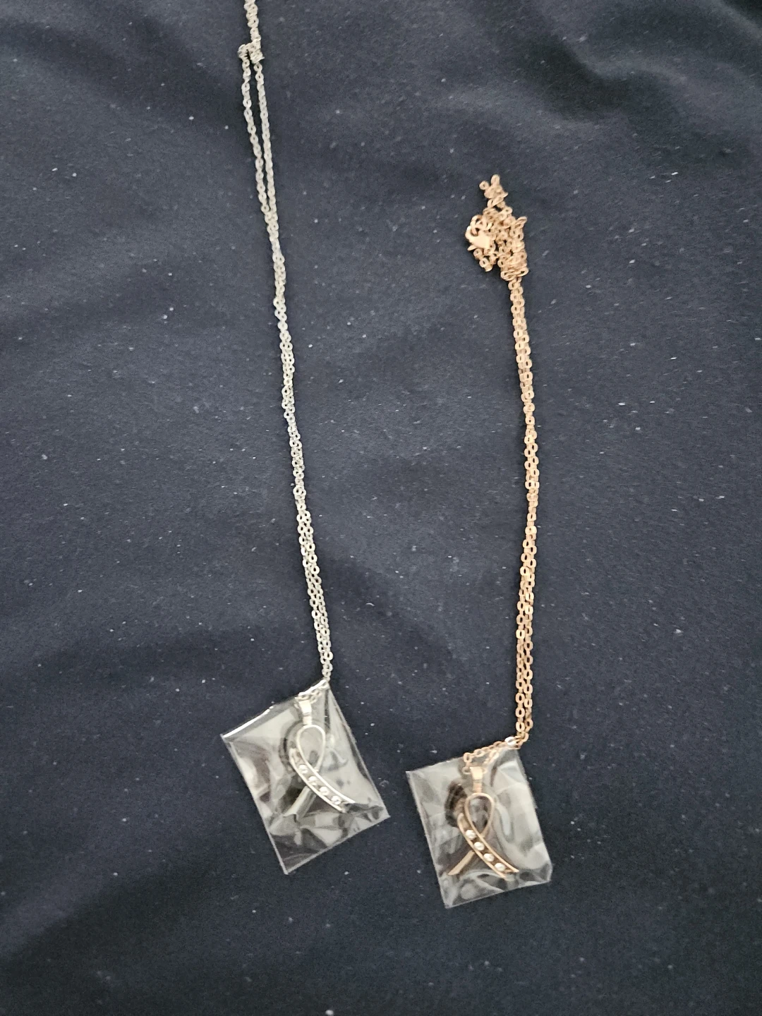 Ribbon Pendant Necklaces - Silver & Rose Gold - photo 2