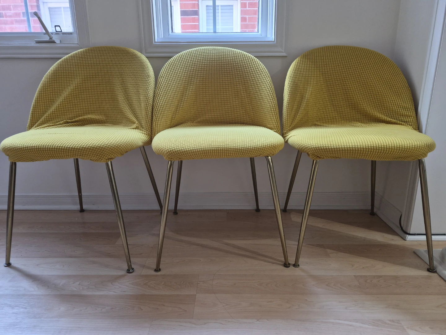 Set of 4 Yellow Dining Chairs