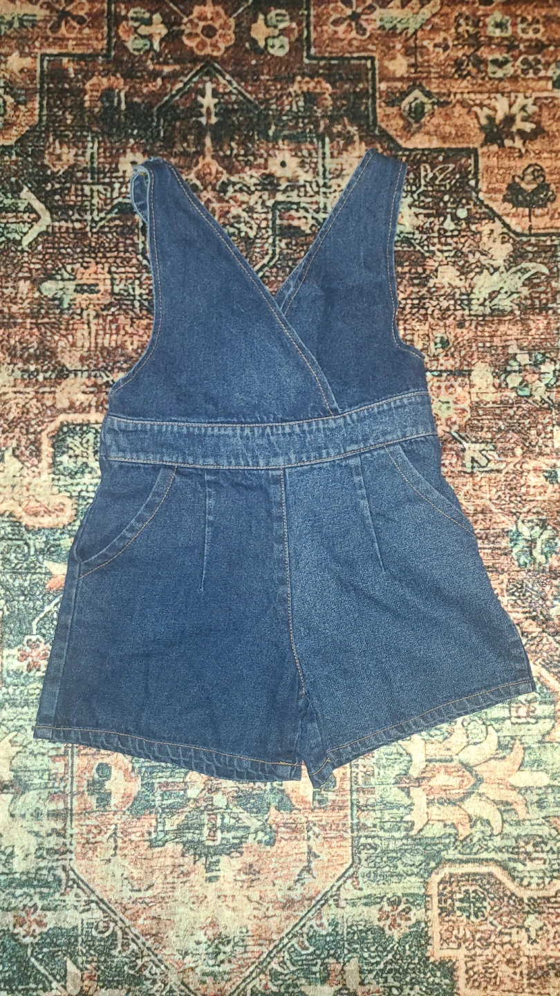 Vintage Denim Overalls Romper