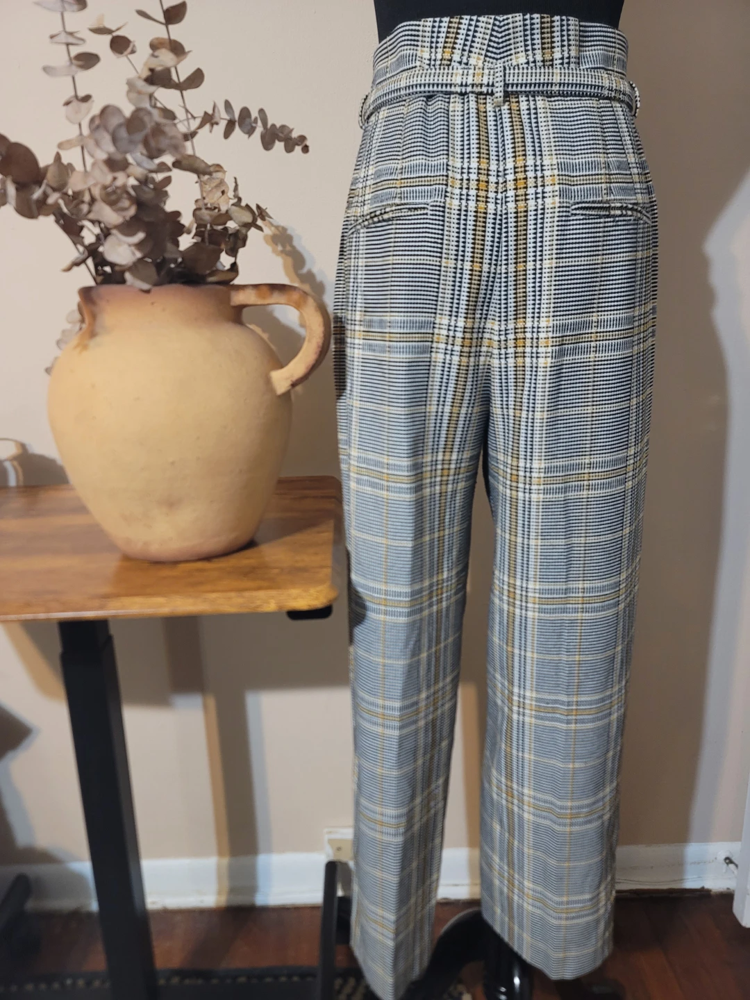 Ann Taylor Plaid Straight Leg Pant Sz 6 EUC Belted Preppy - photo 4