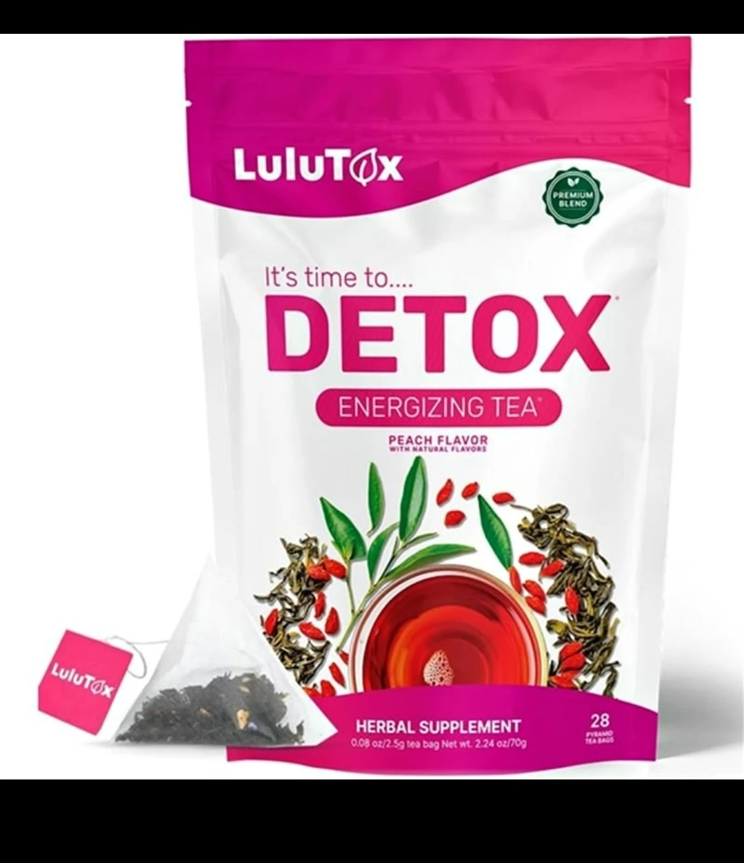 LuluTox Detox Energizing Tea - Peach Flavor
