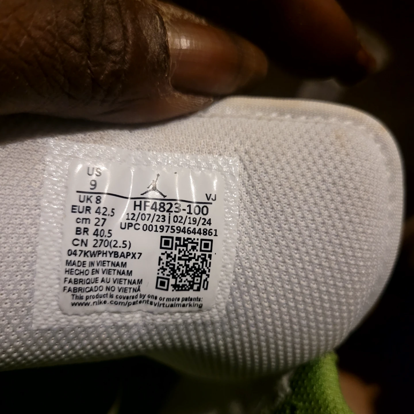 Nike Air Jordan 1 Low Green/White US 9 - photo 2