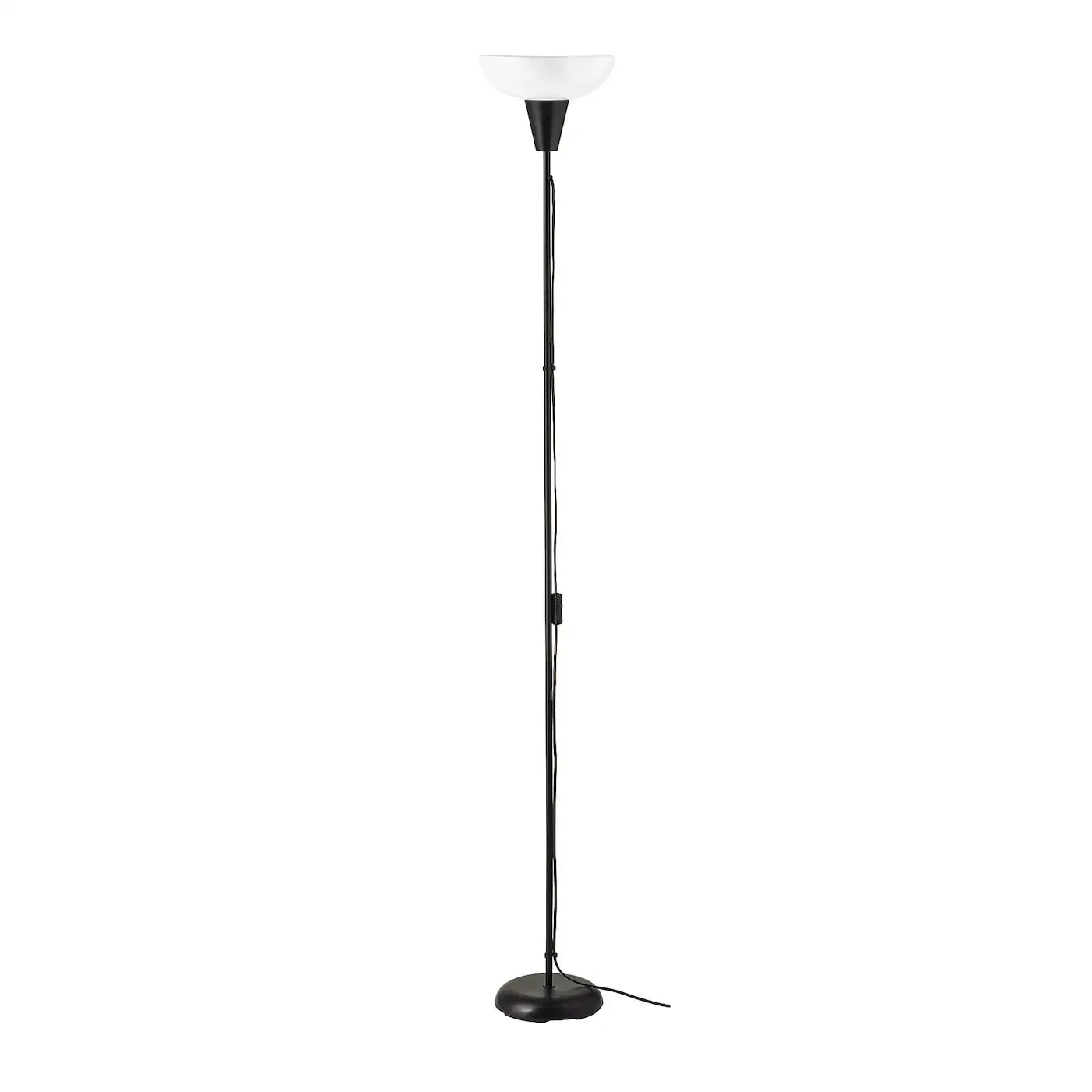 Black Floor Lamp with White Shade