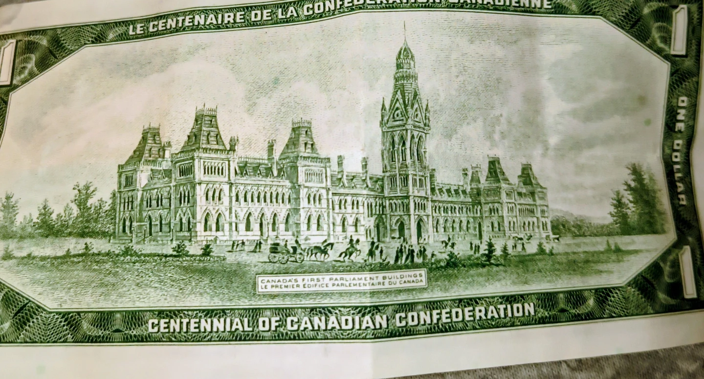 1967 Canada Centennial One Dollar Bill - photo 2