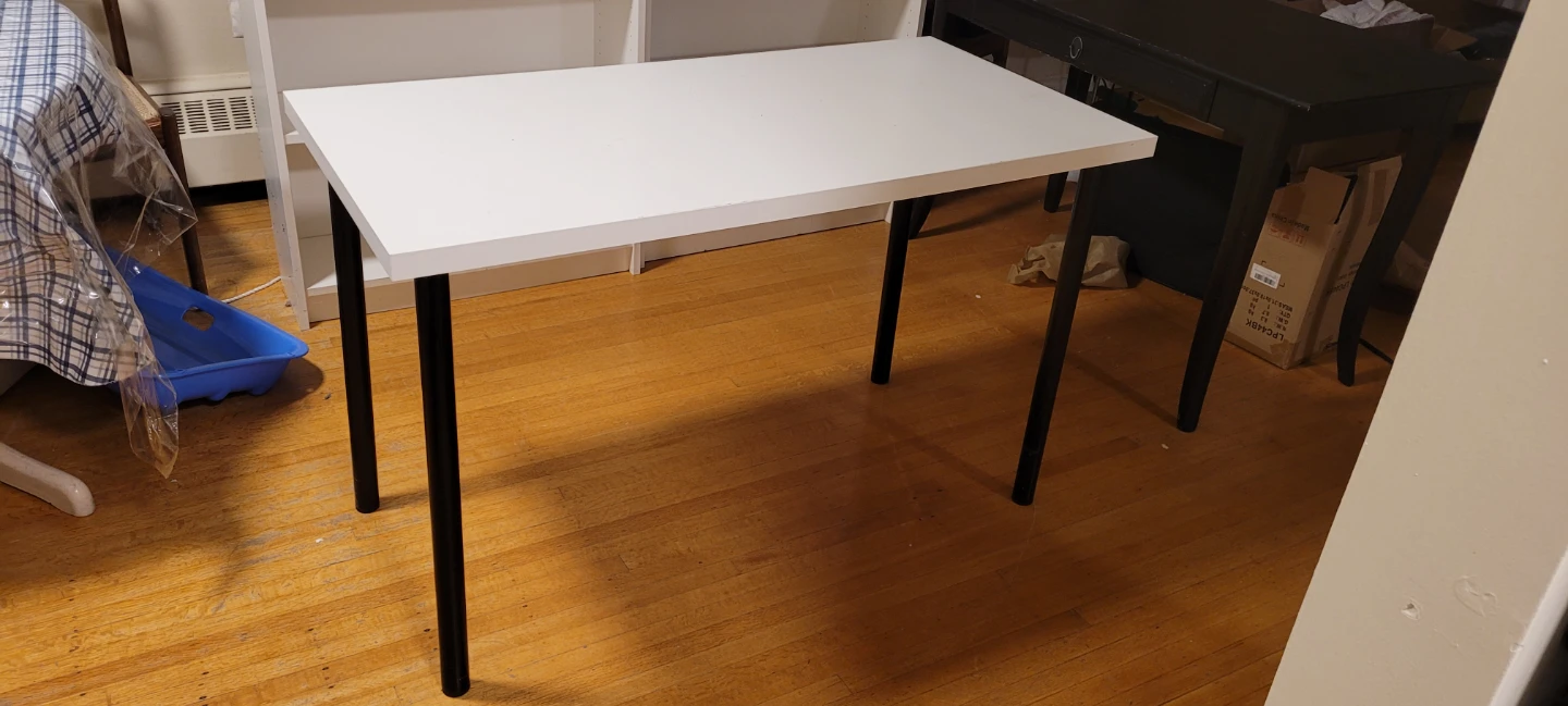 White Desk with Black Legs