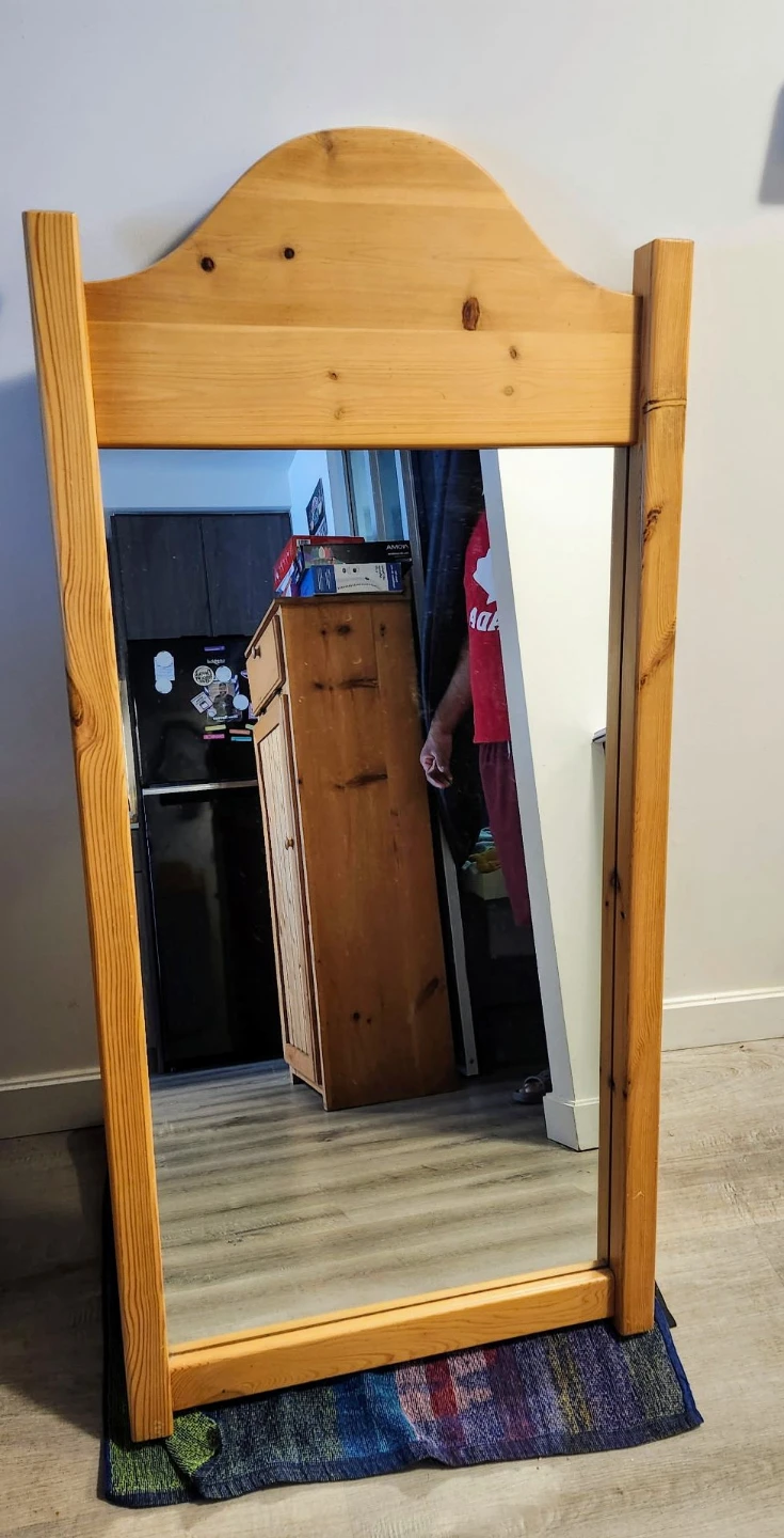 Wooden Framed Pine Mirror