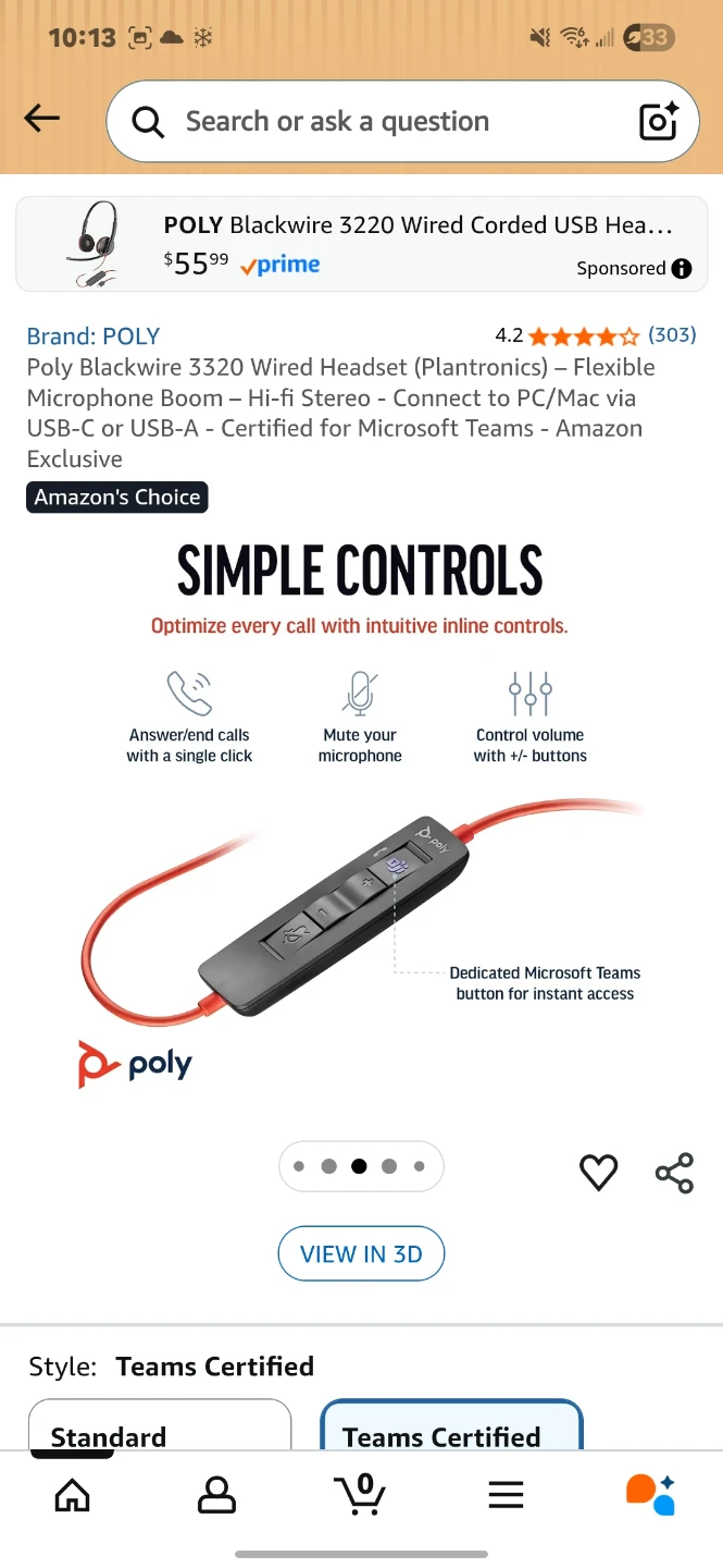 POLY Blackwire 3220 Wired USB Headset 🥕 - photo 3