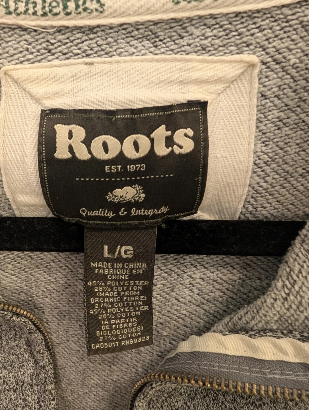 Roots Athletics Grey Full Zip Hoodie - size Adult M/L - photo 4