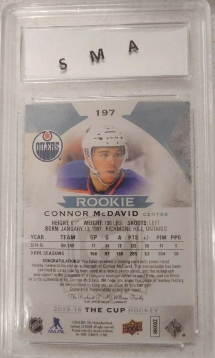 Connor McDavid Reprint Autographed Rookie Patch Card🥕 - photo 2