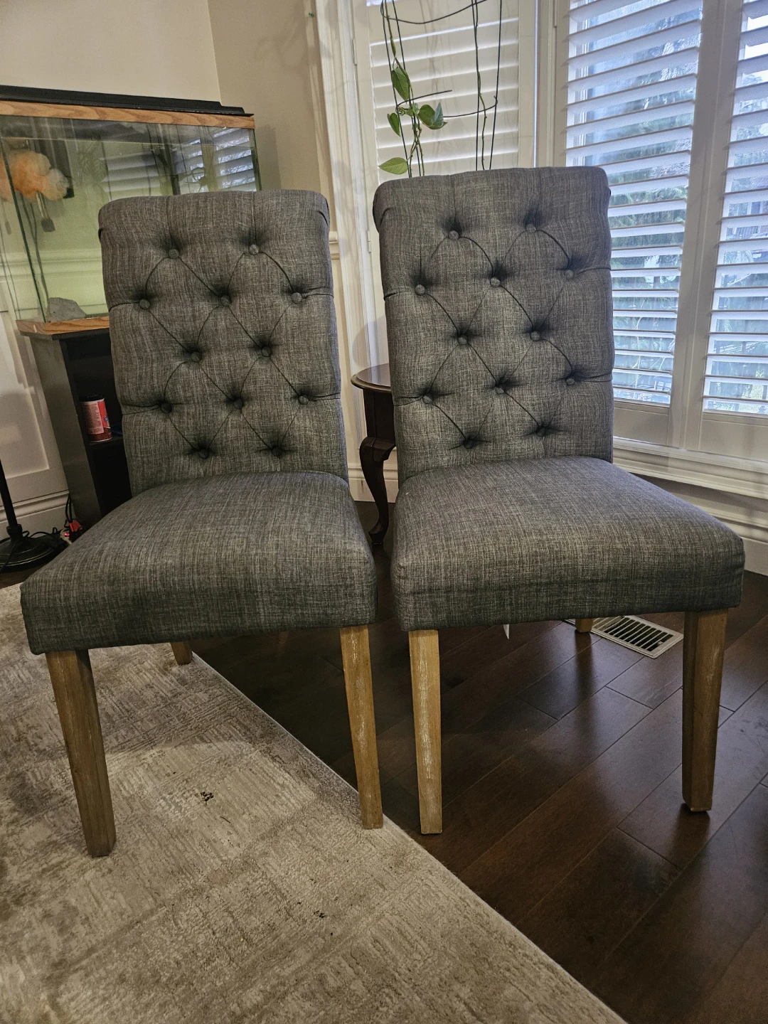 Grey Upholstered Dining Chairs (Set of 2)