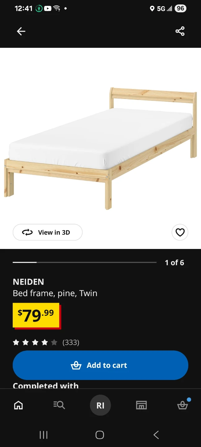 Ikea Neiden Twin bed Frame with Bed base. - photo 4