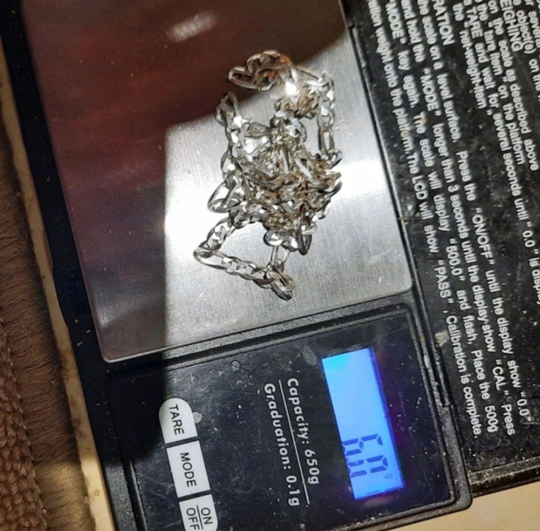 Solid Sterling Silver Figaro Chain Necklace - photo 4