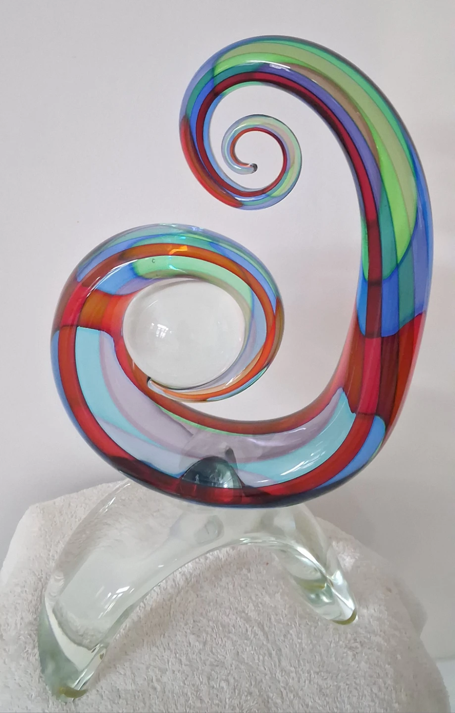 Colorful Glass Swirl Sculpture