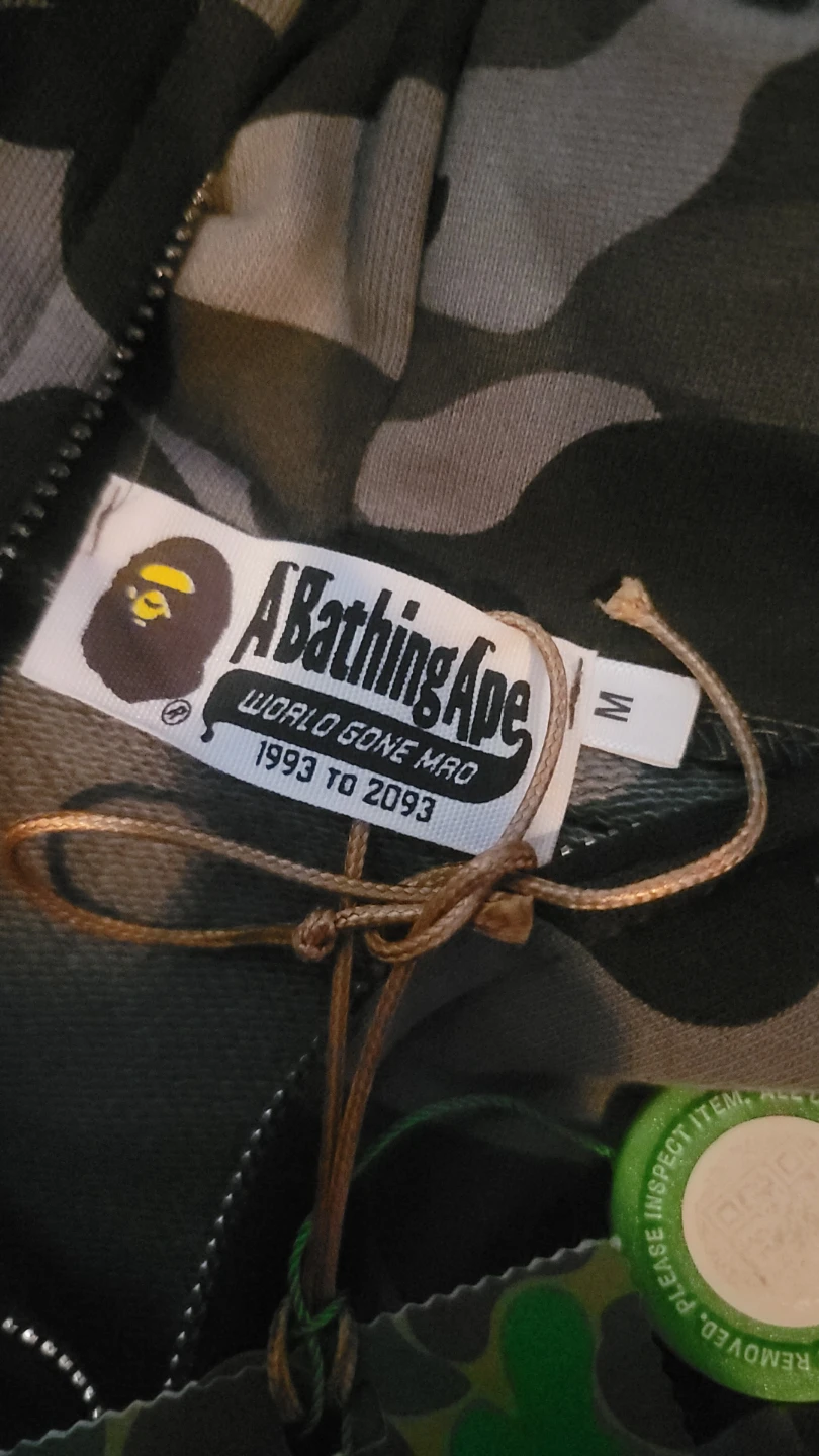 Bape Full Zip Hoodie Camo Shark WGM Grey Size M - photo 2