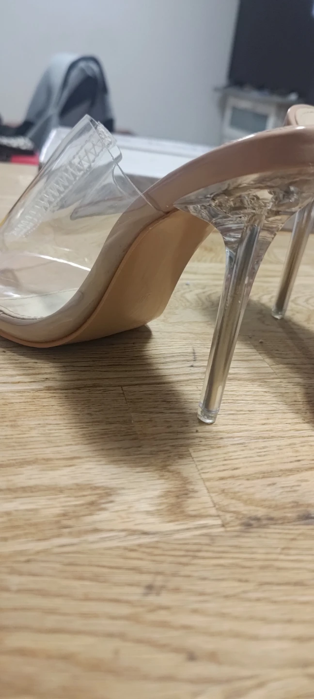 Clear Strap Heeled Mules - Nude - photo 2
